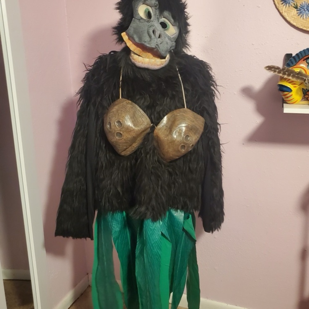 Rubie's Black Gorilla Costume with Green Skirt